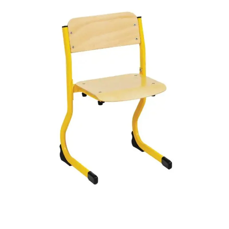 Chaise pour école maternelle réglable en hauteur, piétement jaune