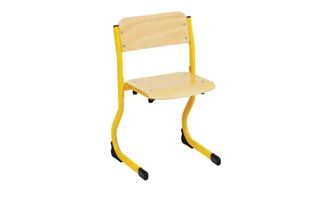 Chaise pour école maternelle réglable en hauteur, piétement jaune