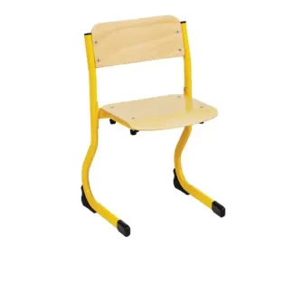 Chaise pour école maternelle réglable en hauteur, piétement jaune