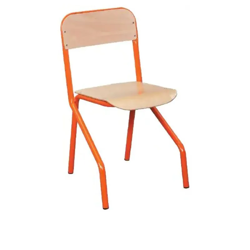 Chaise scolaire pour écoles maternelles, empilable, structure orange
