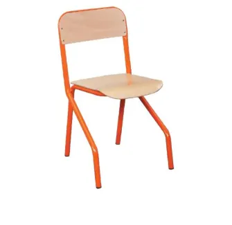 Chaise scolaire pour écoles maternelles, empilable, structure orange