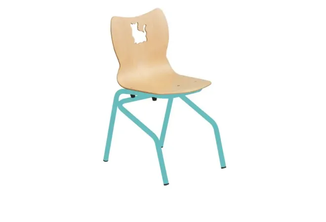 Chaise coque multiplis et piétement vert anis