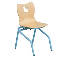 Chaise écolier de maternelle coque multipli et structure bleue claire