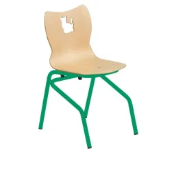 Chaise scolaire maternelle empilable avec piétement vert