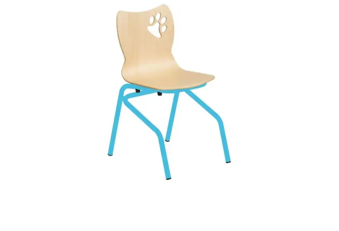 Chaise à coque pour maternelle structure bleue claire