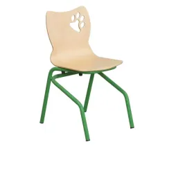 Chaise empilable pour écoles maternelle piétement vert