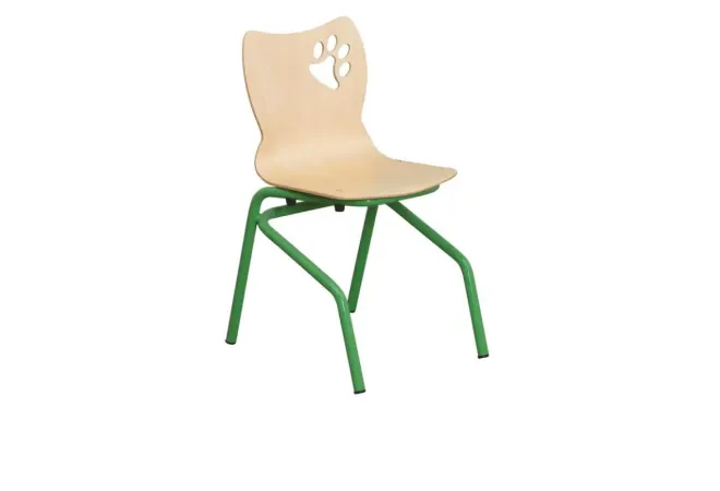 Chaise empilable pour écoles maternelle piétement vert
