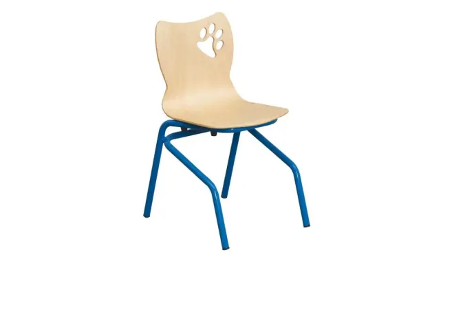 Chaise appui sur table pour écolier de maternelle avec structure bleue