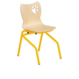 Chaise scolaire pour maternelle coque multiplis et piétement jaune