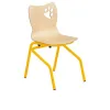 Chaise scolaire pour maternelle coque multiplis et piétement jaune