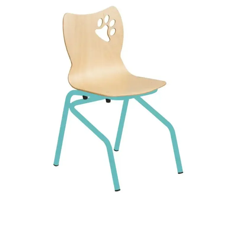 Chaise empilable à coque pour maternelle piétement vert anis