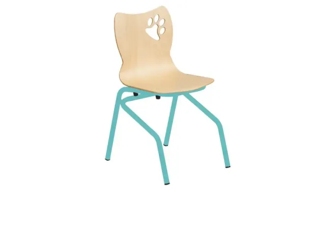 Chaise empilable à coque pour maternelle piétement vert anis