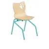 Chaise empilable à coque pour maternelle piétement vert anis