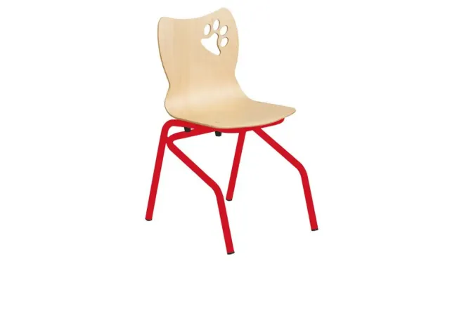 Chaise à appui sur table pour petite enfance structure rouge