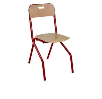 Chaise primaire avec prise de main structure acier rouge
