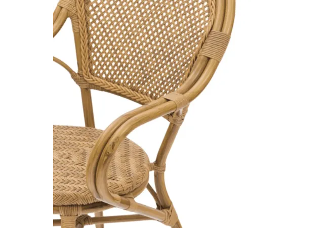 Fauteuil avec assise et dossier en rotin synthétique