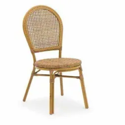 Chaise terrasse restaurant en rotin et aluminium Chaise terrasse restaurant en rotin et aluminium