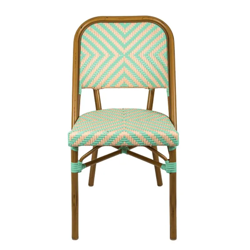 Chaise extérieure café en aluminum aspec rotin Chaise extérieure café en aluminum aspec rotin