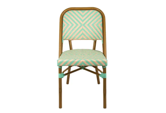 Chaise extérieure café en aluminum aspec rotin Chaise extérieure café en aluminum aspec rotin