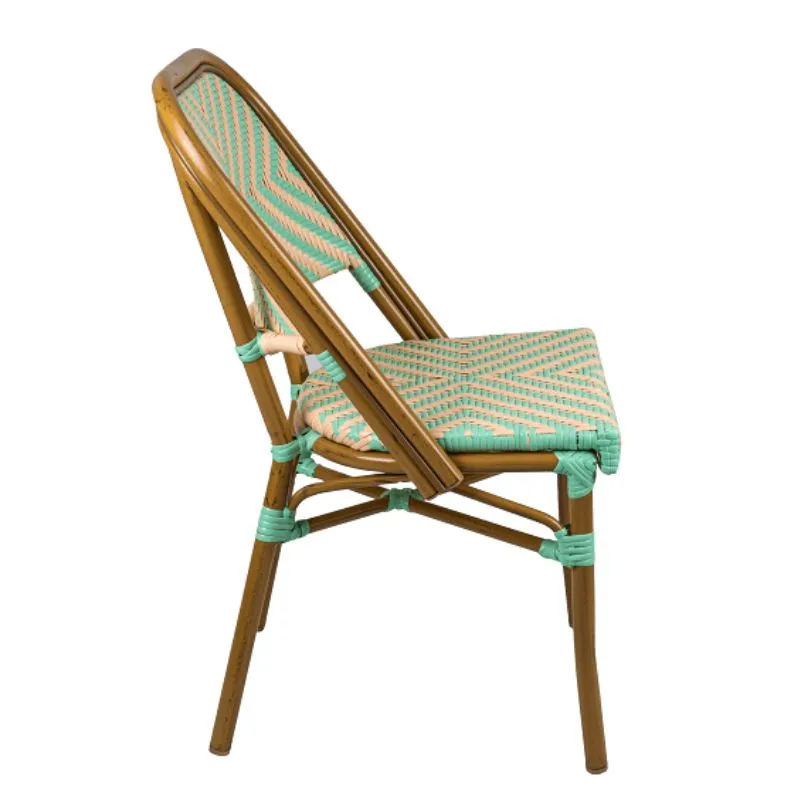 Chaise terrasse bistrot crème et vert d'eau Chaise terrasse bistrot crème et vert d'eau