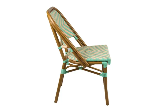 Chaise terrasse bistrot crème et vert d'eau Chaise terrasse bistrot crème et vert d'eau