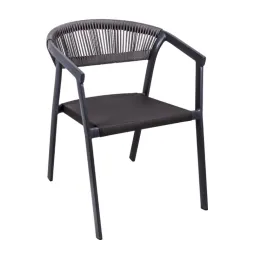 Fauteuil en cordes gris pour terrasse CHR Fauteuil en cordes gris pour terrasse CHR