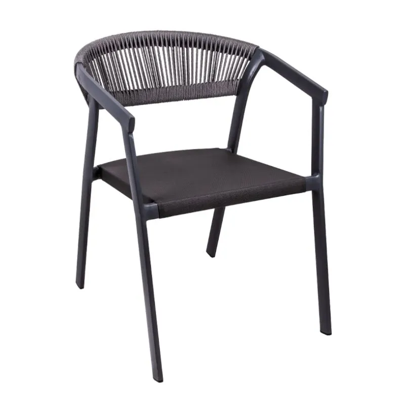 Fauteuil en cordes gris pour terrasse CHR Fauteuil en cordes gris pour terrasse CHR