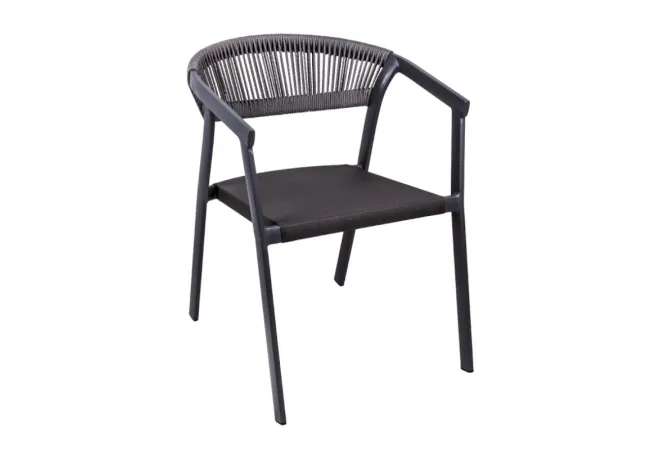 Fauteuil en cordes gris pour terrasse CHR Fauteuil en cordes gris pour terrasse CHR