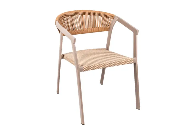Chaise de terrasse empilable pour CHR coloris beige Chaise de terrasse empilable pour CHR coloris beige