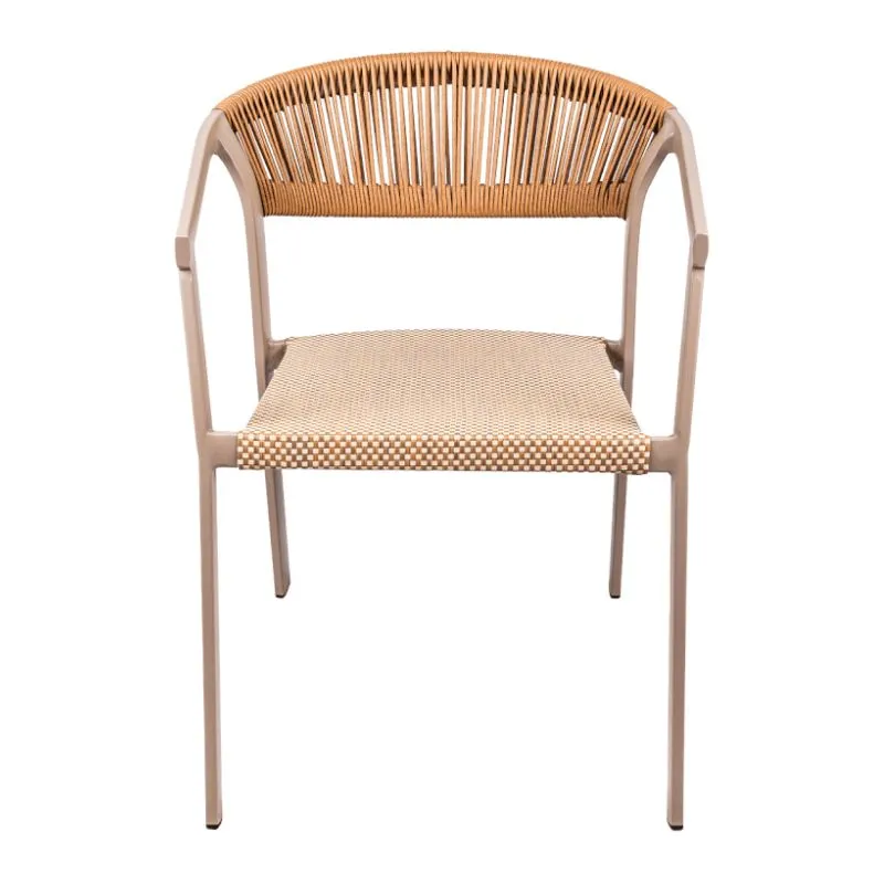 Chaise extérieure pour CHT en textilène et cordages beiges Chaise extérieure pour CHT en textilène et cordages beiges