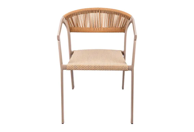 Chaise extérieure pour CHT en textilène et cordages beiges Chaise extérieure pour CHT en textilène et cordages beiges