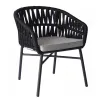 Fauteuil terrasse en cordes noires Fauteuil terrasse en cordes noires
