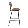 Chaise haute de bar en cuir synthétique marron Chaise haute de bar en cuir synthétique marron