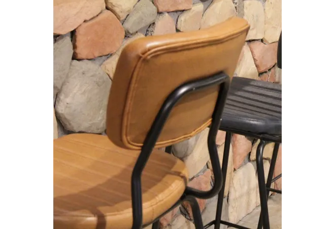 Chaise de bar tabouret structure acier noire Chaise de bar tabouret structure acier noire