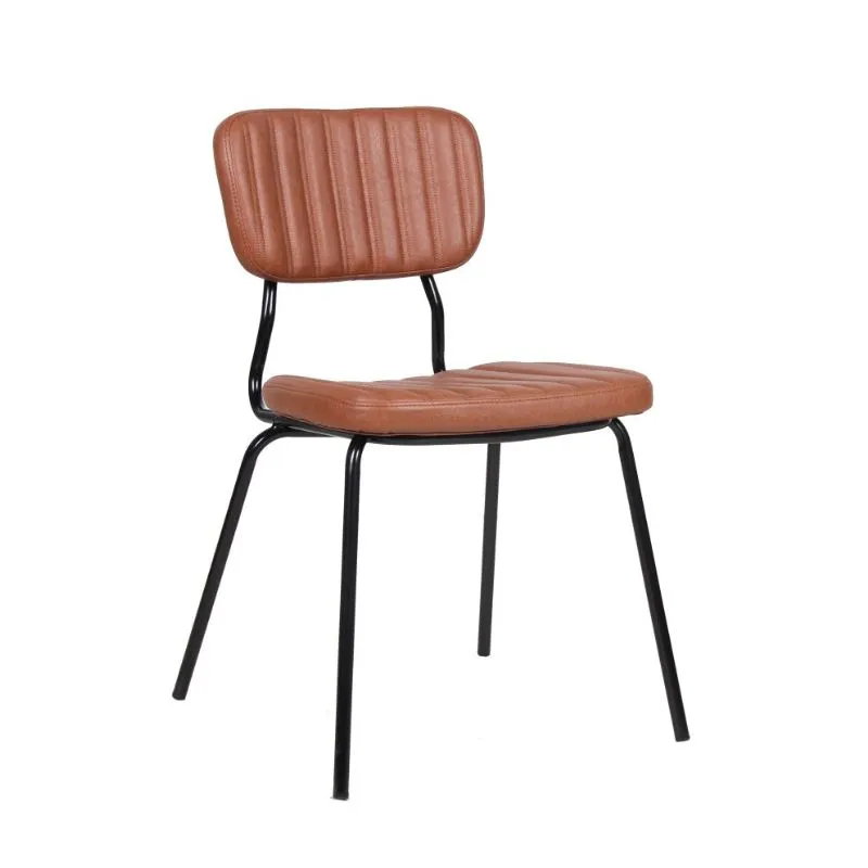 Chaise de restaurant en cuir synthétique marron Chaise de restaurant en cuir synthétique marron