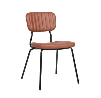 Chaise de restaurant en cuir synthétique marron