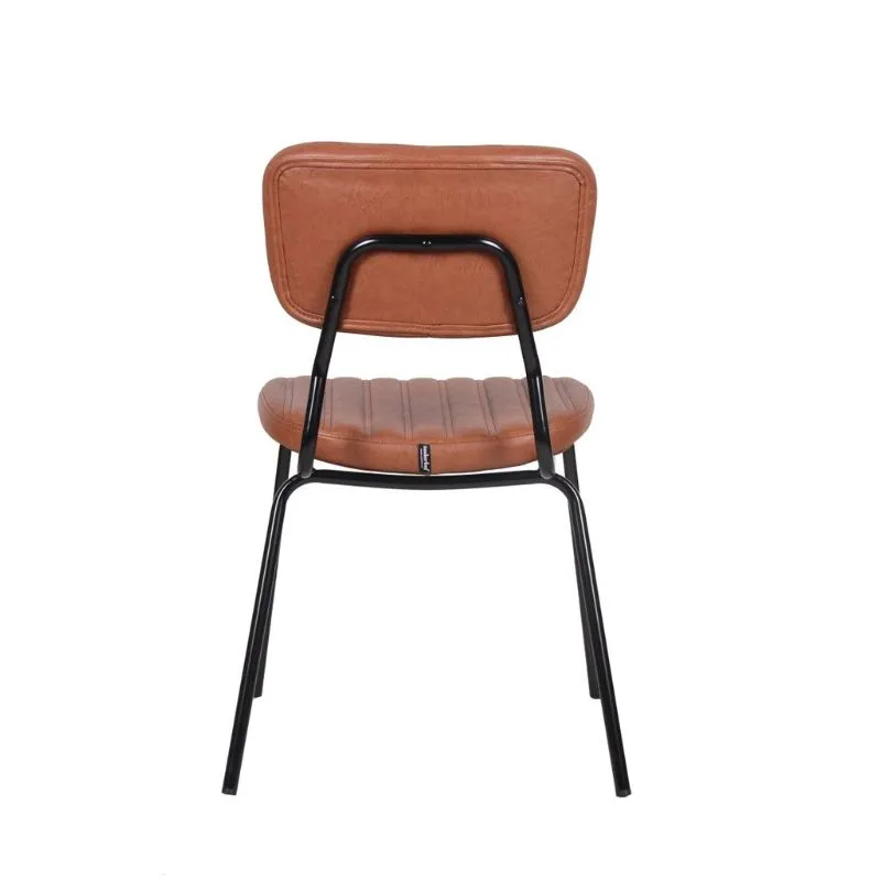 Chaise CHR acier noir et cuir synthétique marron Chaise CHR acier noir et cuir synthétique marron