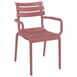 Fauteuil en polypropylène coloris marsala pour terrasse CHR Fauteuil en polypropylène coloris marsala pour terrasse CHR