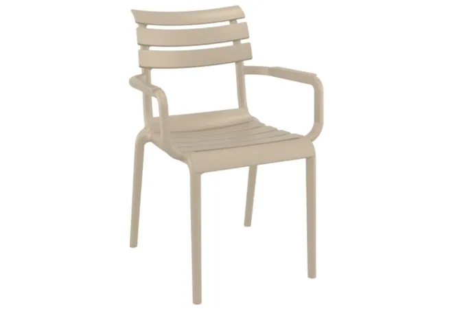 Fauteuil empilable pour terrasse, de couleur taupe Fauteuil empilable pour terrasse, de couleur taupe