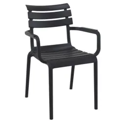 Fauteuil extérieur empilable pour CHR en polypro noir Fauteuil extérieur empilable pour CHR en polypro noir