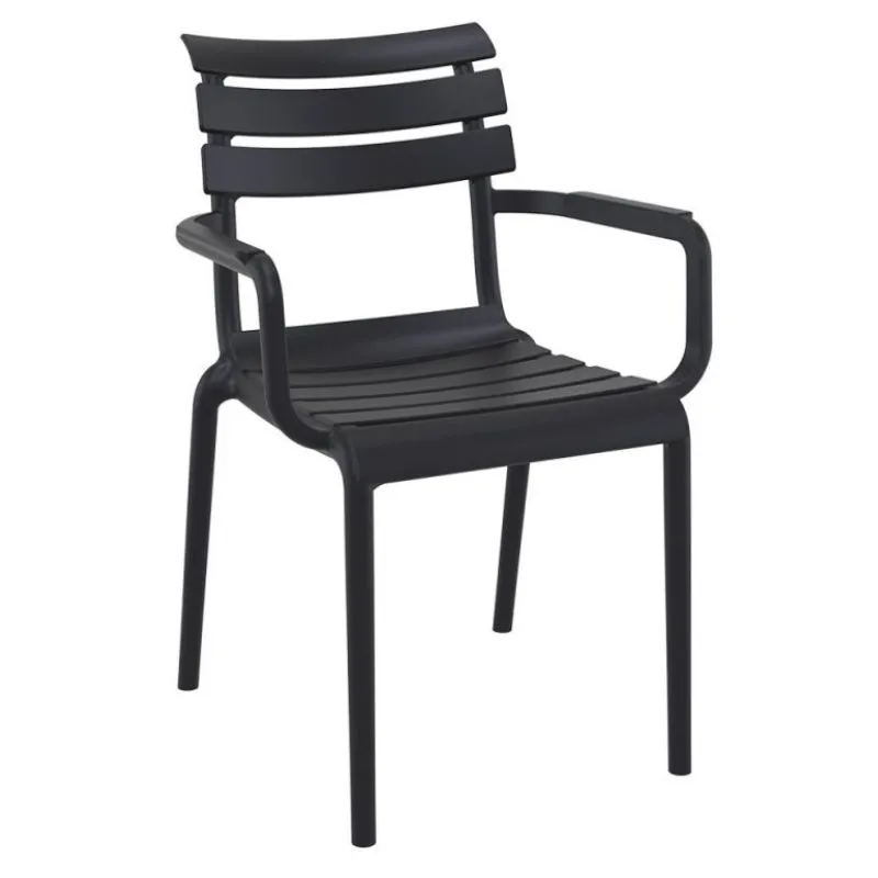 Fauteuil extérieur empilable pour CHR en polypro noir Fauteuil extérieur empilable pour CHR en polypro noir