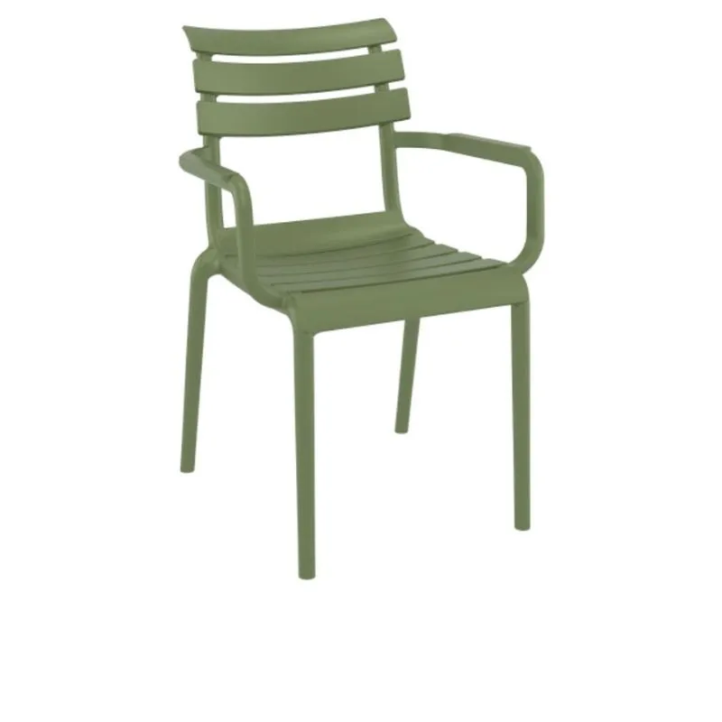 Fauteuil de terrasse CHR en polypro vert olive Fauteuil de terrasse CHR en polypro vert olive