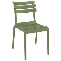 Chaise outdoor pour terrasse en polypro vert olive Chaise outdoor pour terrasse en polypro vert olive