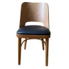 Chaise en bois pour restaurant avec assise vinyle noir Chaise en bois pour restaurant avec assise vinyle noir