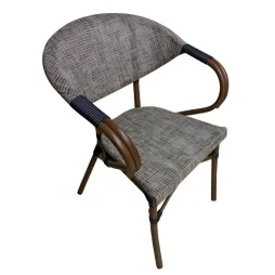 Chaise de terrasse CHR textilène gris clair Chaise de terrasse CHR textilène gris clair