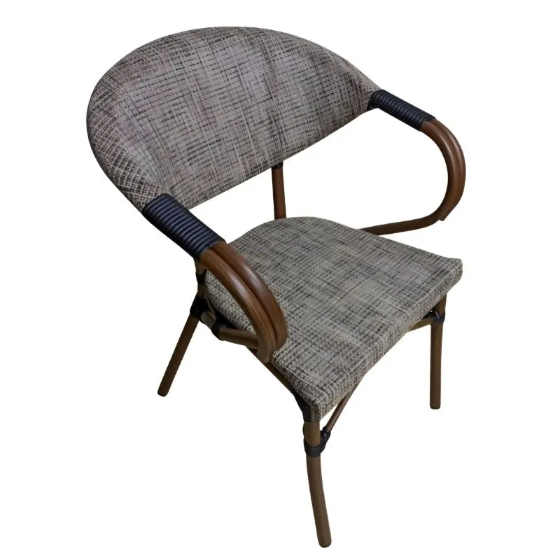 Chaise de terrasse CHR textilène gris clair Chaise de terrasse CHR textilène gris clair