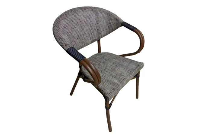 Chaise de terrasse CHR textilène gris clair Chaise de terrasse CHR textilène gris clair