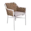 Fauteuil pour extérieur CHR structure blanche et cordage taupe Fauteuil pour extérieur CHR structure blanche et cordage taupe