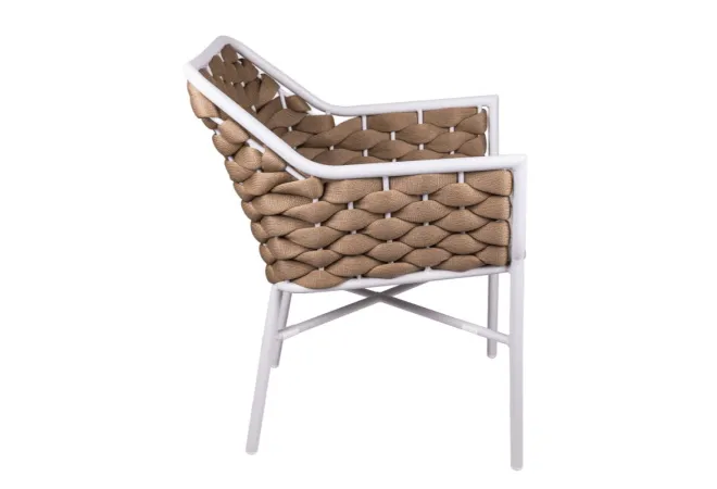 Fauteuil en cordage tressé taupe Fauteuil en cordage tressé taupe