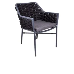 Fauteuil CHR extérieur structure grise et cordage gris anthracite Fauteuil CHR extérieur structure grise et cordage gris anthracite